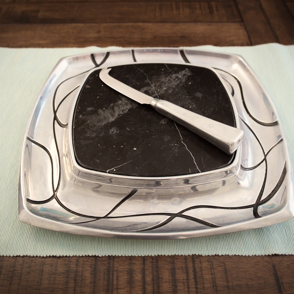 LENOX Vibe Cheese and Cracker Server Metal Serveware